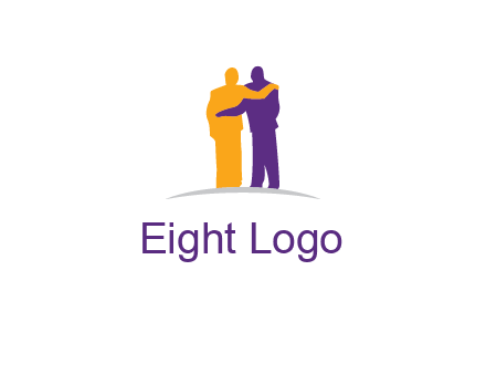 two person supporting each other graphics