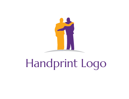 two person supporting each other graphics