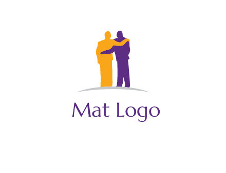 two person supporting each other graphics