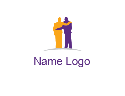 two person supporting each other graphics