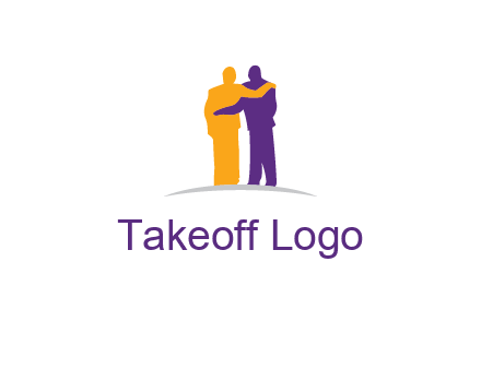 two person supporting each other graphics