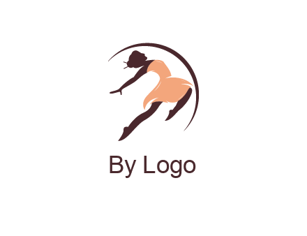 ballerina dancing with curved line