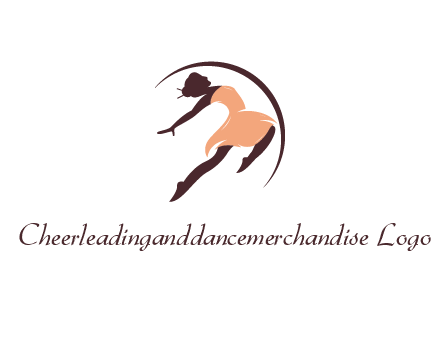 ballerina dancing with curved line
