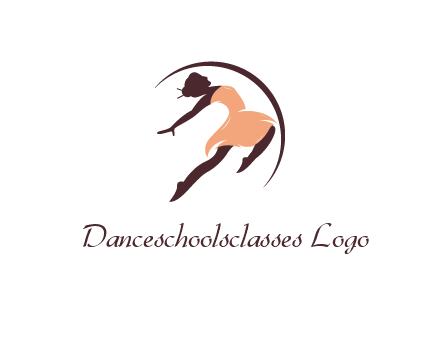 ballerina dancing with curved line