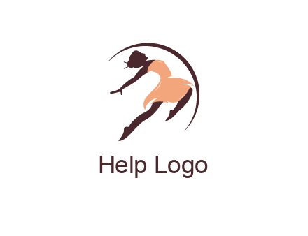 ballerina dancing with curved line