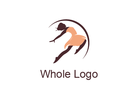 ballerina dancing with curved line