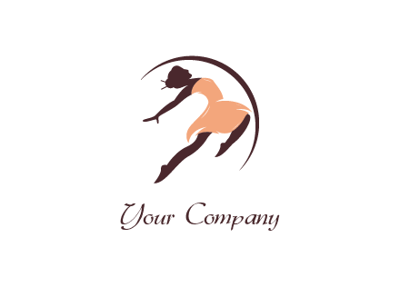 ballerina dancing with curved line