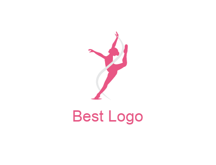 ballerina dancing with ribbon