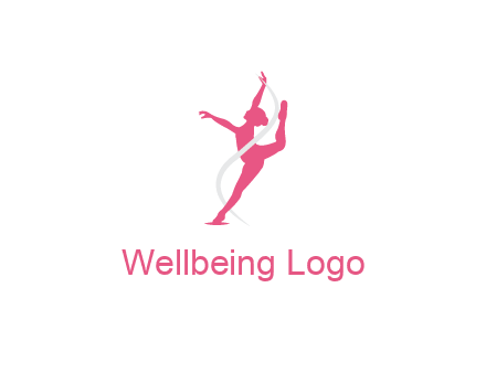 ballerina dancing with ribbon