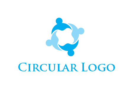 abstract person forming circle graphics