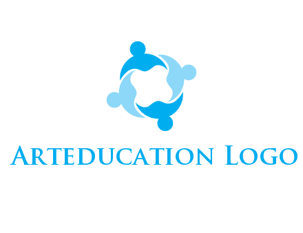 abstract person forming circle graphics