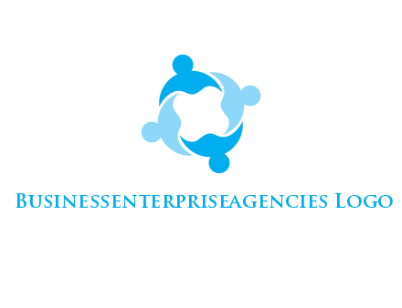 abstract person forming circle graphics