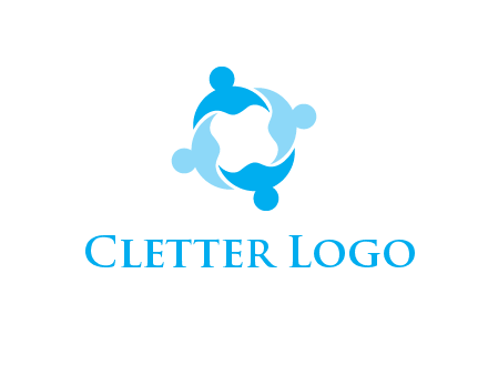 abstract person forming circle graphics