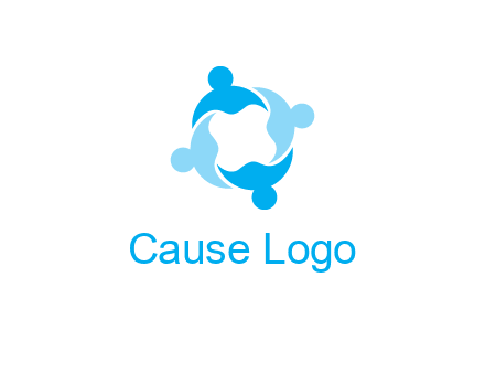 abstract person forming circle graphics
