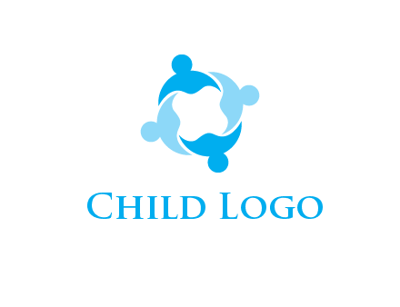 abstract person forming circle graphics