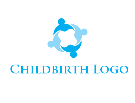 abstract person forming circle graphics
