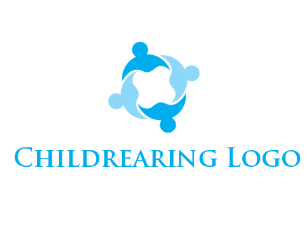 abstract person forming circle graphics