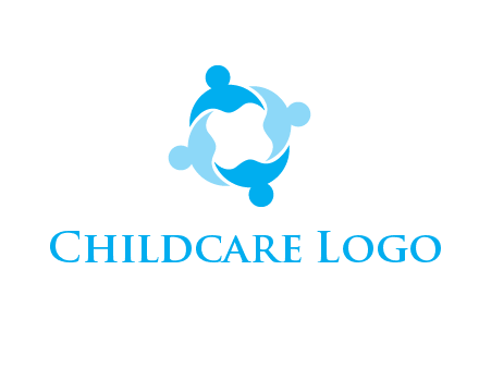 abstract person forming circle graphics