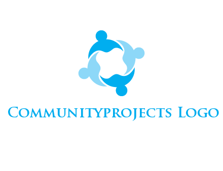 abstract person forming circle graphics
