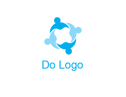 abstract person forming circle graphics