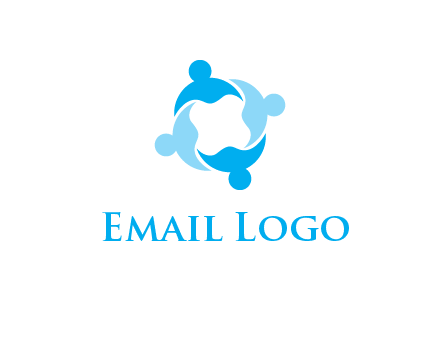 abstract person forming circle graphics
