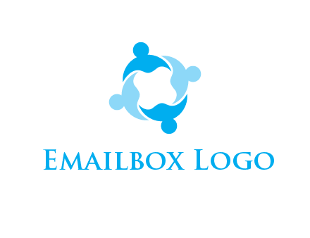 abstract person forming circle graphics