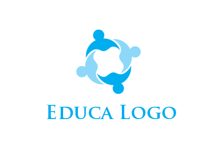 abstract person forming circle graphics