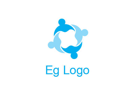 abstract person forming circle graphics