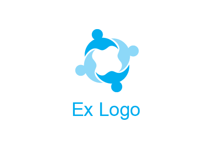 abstract person forming circle graphics