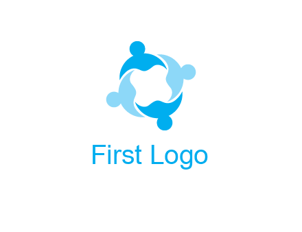 abstract person forming circle graphics