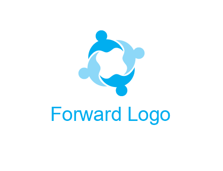 abstract person forming circle graphics