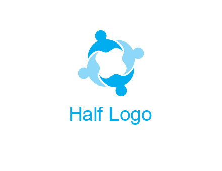 abstract person forming circle graphics