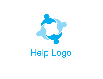 abstract person forming circle graphics