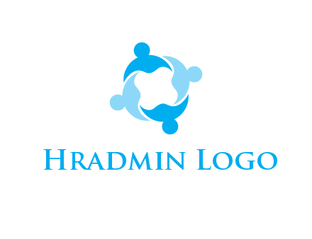 abstract person forming circle graphics