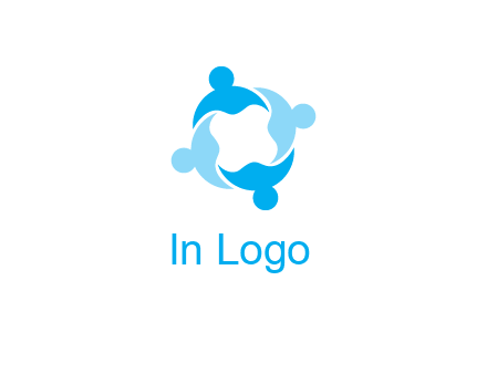 abstract person forming circle graphics