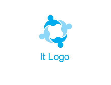 abstract person forming circle graphics
