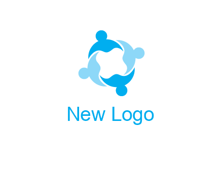 abstract person forming circle graphics