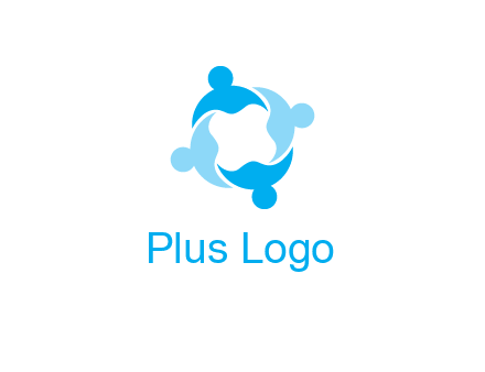 abstract person forming circle graphics