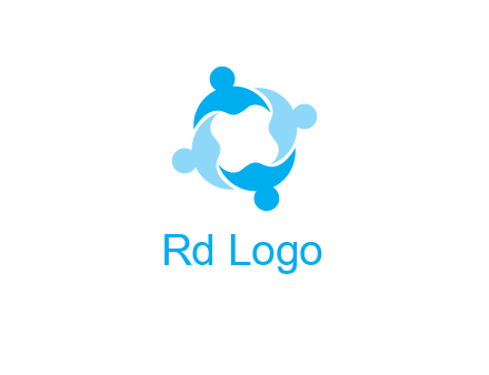 abstract person forming circle graphics