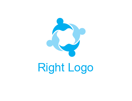 abstract person forming circle graphics