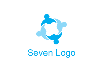 abstract person forming circle graphics