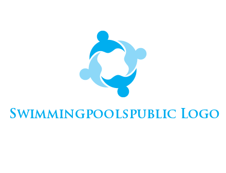 abstract person forming circle graphics