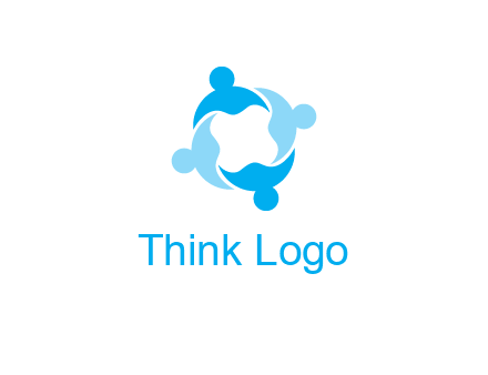 abstract person forming circle graphics