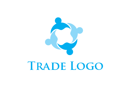 abstract person forming circle graphics