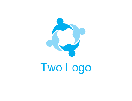 abstract person forming circle graphics