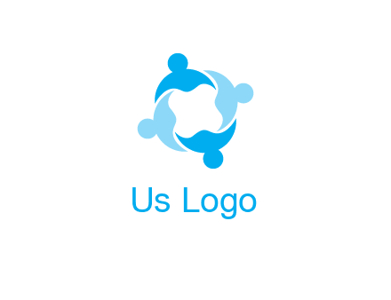 abstract person forming circle graphics