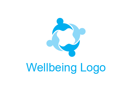abstract person forming circle graphics