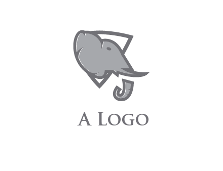 abstract elephant face in shield