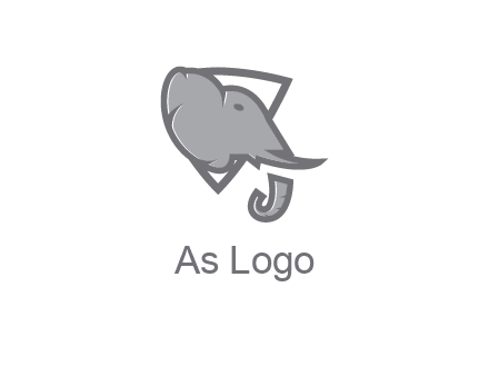abstract elephant face in shield