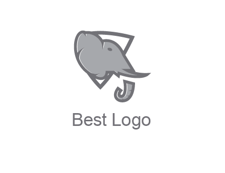 abstract elephant face in shield